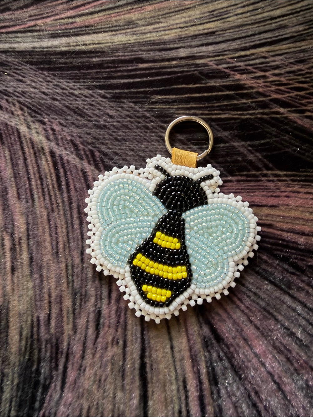 Handcrafted Handmade Beaded Bee Keychain